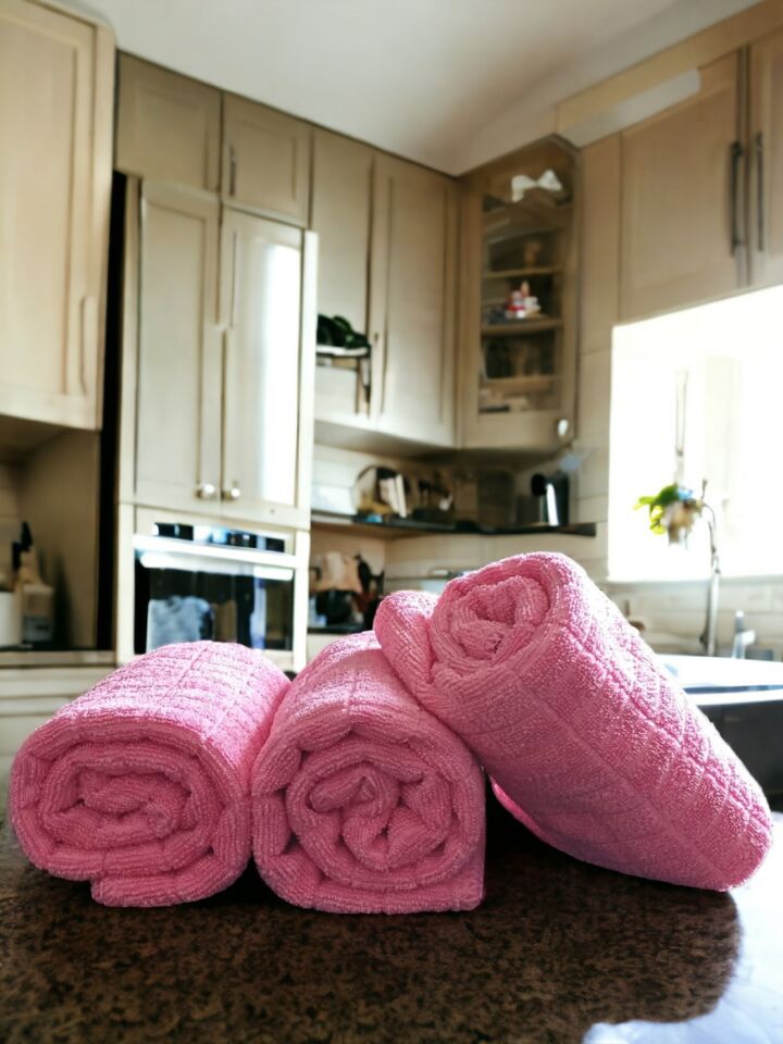 Technow Misclean Mikrofiber Mutfak Temizlik Bezi 40*40 cm Pembe (3 Adet)