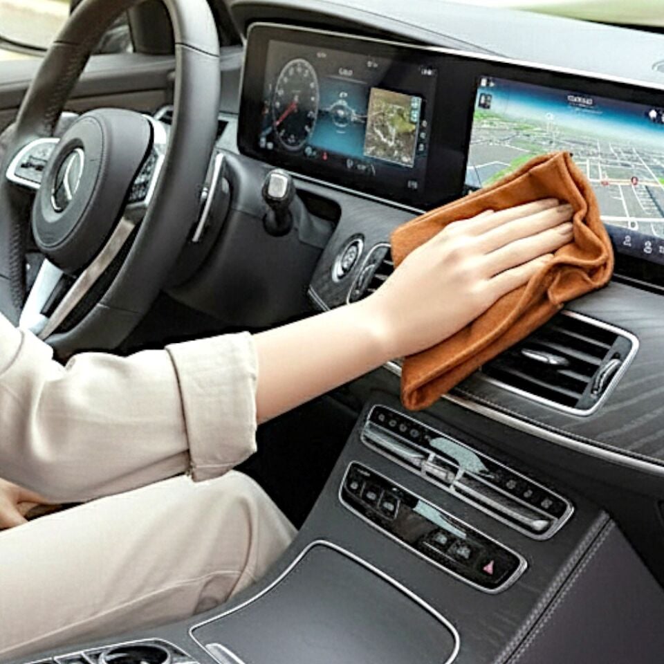 Technow Araç LÜKS Güderi Bez Oto Cam ve Kaporta Torpido Temizleme Araba Kurulama Bezi 50X70 cm