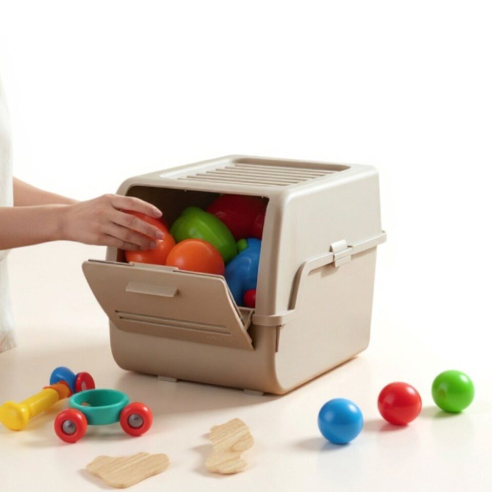 Technow Motek MT-40 S-Box 8 Litre Çocuk Odası  Organizer Düzenleyici Bej 1 Adet