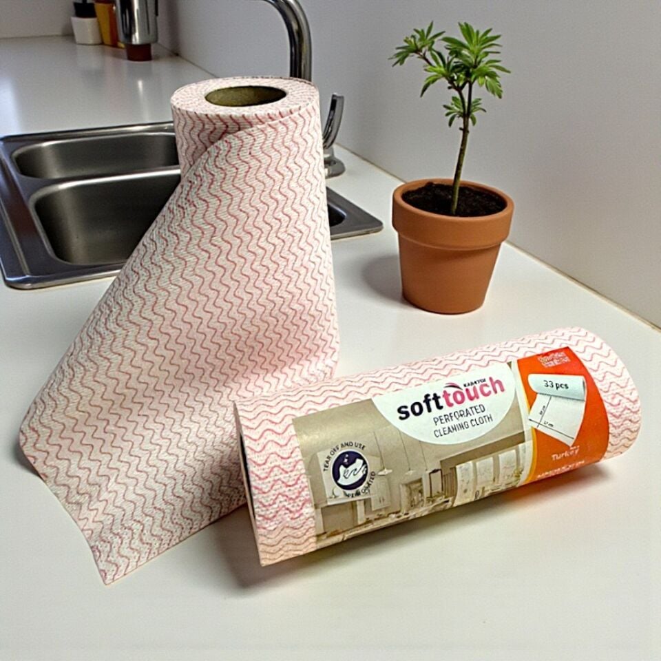 Technow Softtex 33 Yaprak Kopar Kullan Rulo Hassas Temizlik Bezi 27x30cm 5 Adet