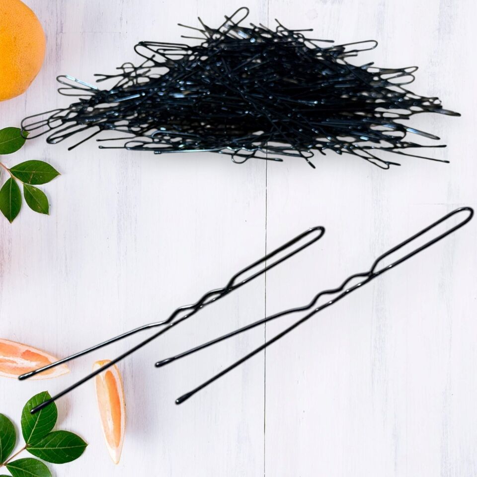 Technow Siyah 5 cm Küçük Topuzlu Saç Firketesi Toka 0.70 Siyah 50 Adet