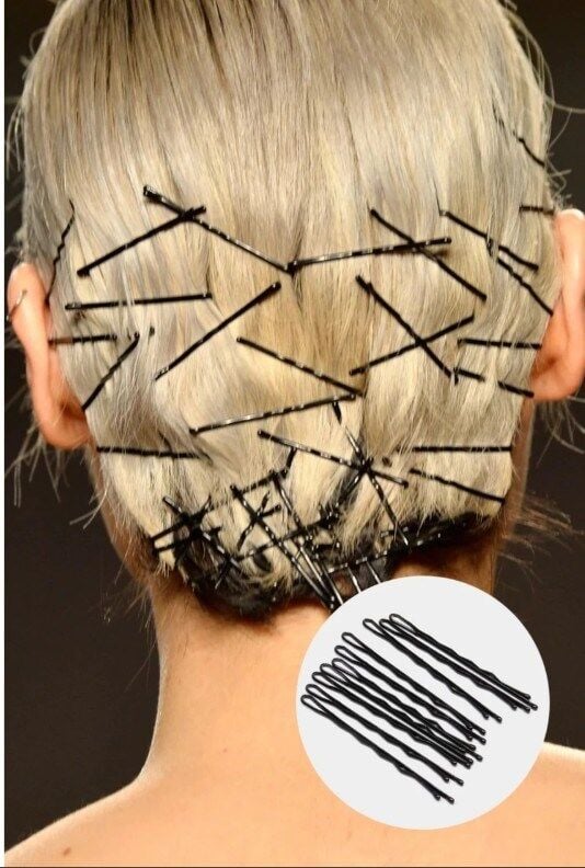 Technow Siyah %100 Metal Esnemez Dayanıklı Kadın Saç Tel Tokası 200 Adet