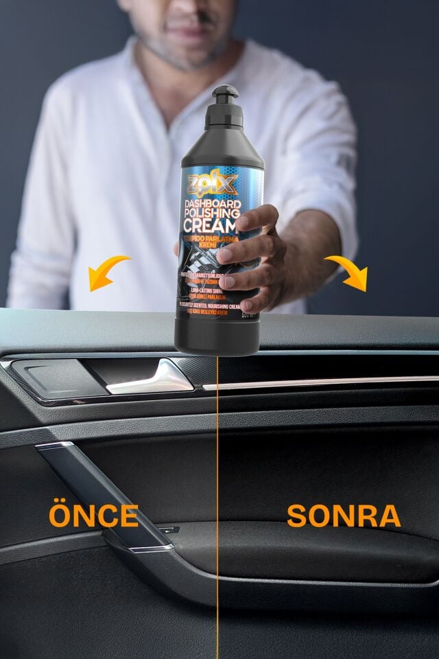 Zolx Torpido Plastik Parlatıcı Bakım Kremi Tüm Araçlar İçin 500ml + Sünger HEDİYELİ.