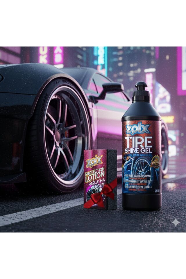 Zolx Lastik Parlatıcı Temizleyici Jel Lastik Temizleme Jeli 500ml + Sünger HEDİYELİ.