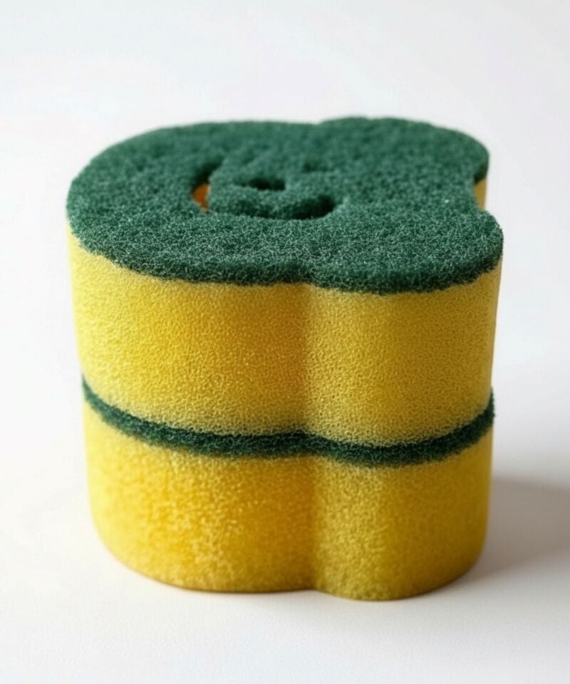 Technow Sponge Çift Taraflı Gülen Yüz Çok Amaçlı Sihirli Bulaşık Süngeri Sarı Yeşil 2 Adet