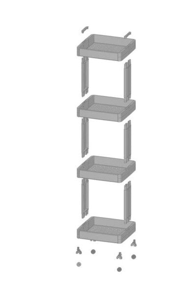 Technow Motek big-04 Organızer 4'lü Raf Çok Amaçlı Dekoratif Modern Raf