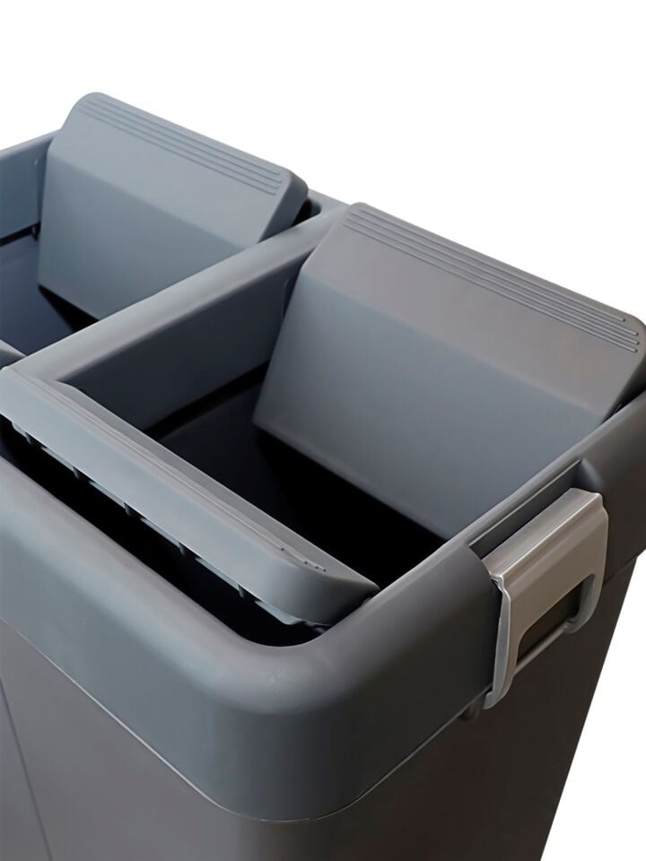 Technow Motek 28 Litre Mini Tasarım Geri Dönüşüm Ofis/Ev/Çalışma Odası Çöp Kutusu Kovası Antrasit