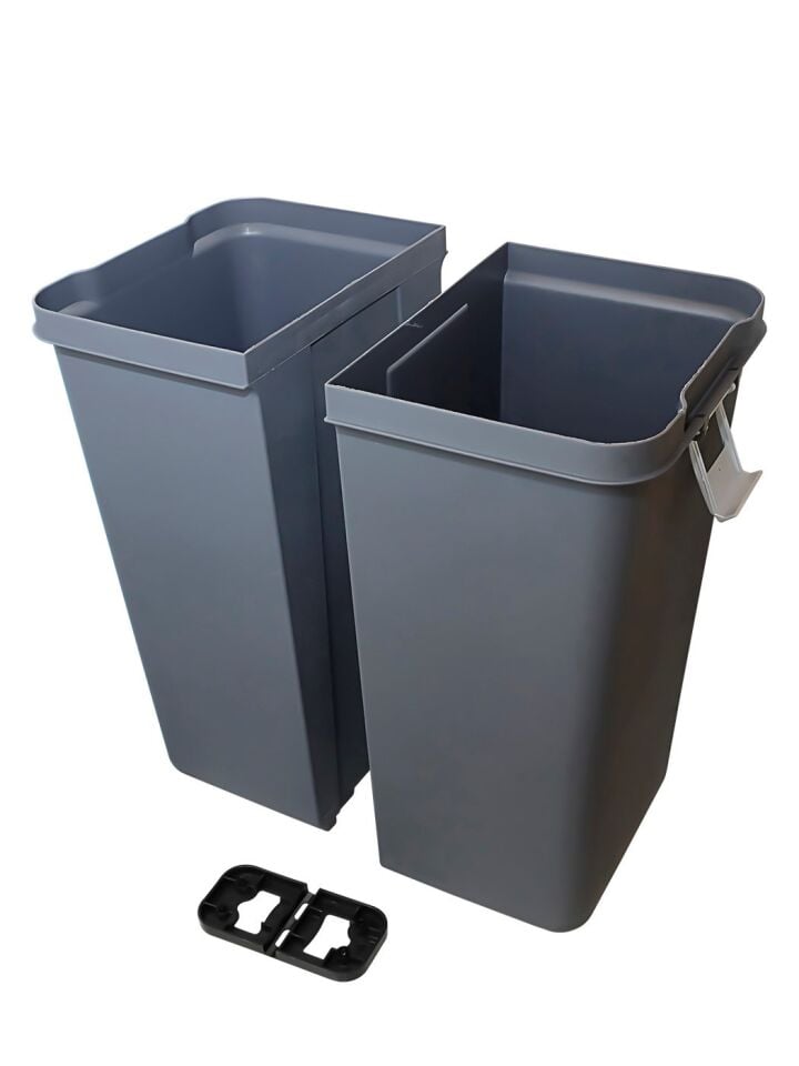 Technow Motek 28 Litre Mini Tasarım Geri Dönüşüm Ofis/Ev/Çalışma Odası Çöp Kutusu Kovası Antrasit