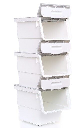 Technow Motek 33 Litre Beyaz Gri Tekerlekli 3*33 Lt 3'lü Set Organizer + Temizlik Seti