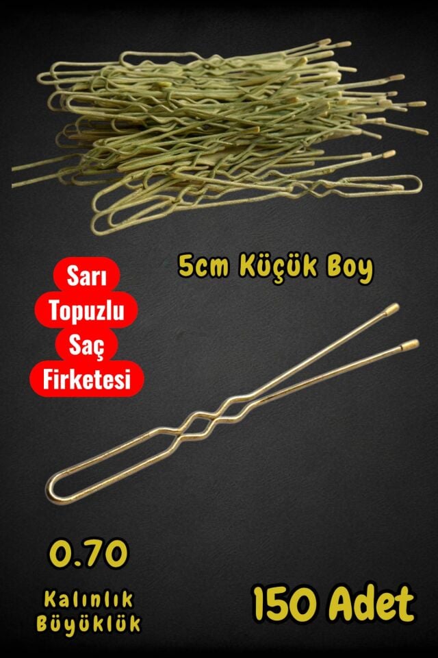 Technow Sarı 5 cm Küçük Topuzlu Saç Firketesi Toka 0.70 Sarı