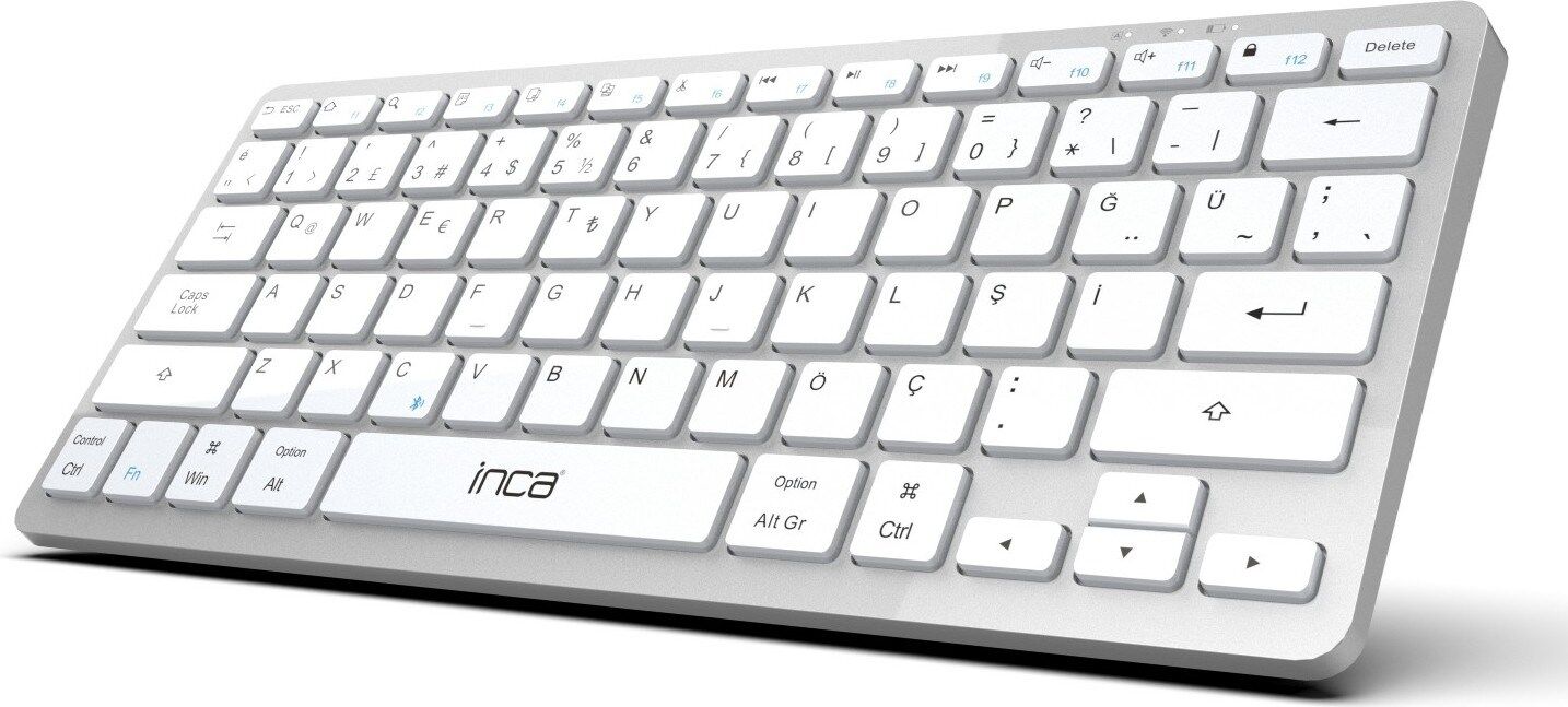 Inca IBK-565BT Bluetooth 5.0 Şarj Edilebilir Akıllı Gümüş Klavye