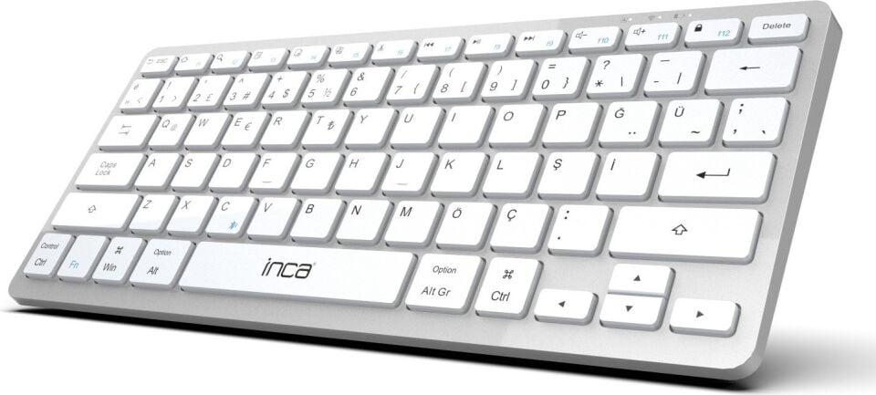 Inca IBK-565BT Bluetooth 5.0 Şarj Edilebilir Akıllı Gümüş Klavye