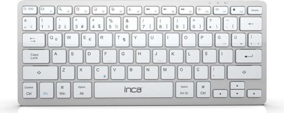 Inca IBK-565BT Bluetooth 5.0 Şarj Edilebilir Akıllı Gümüş Klavye
