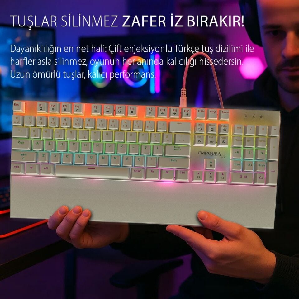 Inca IKG-456 Mekanik Klavye | Blue Switch ARGB Led Full Anti-Ghosting Mıknatıslı Bilek Desteği