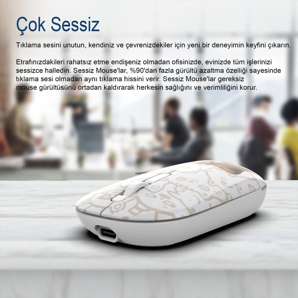 Inca IWM-242K Bluetooth+Wireless Double Mod Rechargeable Silent Mouse