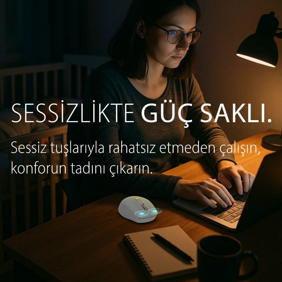 IWM-244RB 2.4ghz Kablosuz Optik Mouse Sessiz Tuşlar, 6d Fonksiyon | 800-1600 Dpı  Mouse