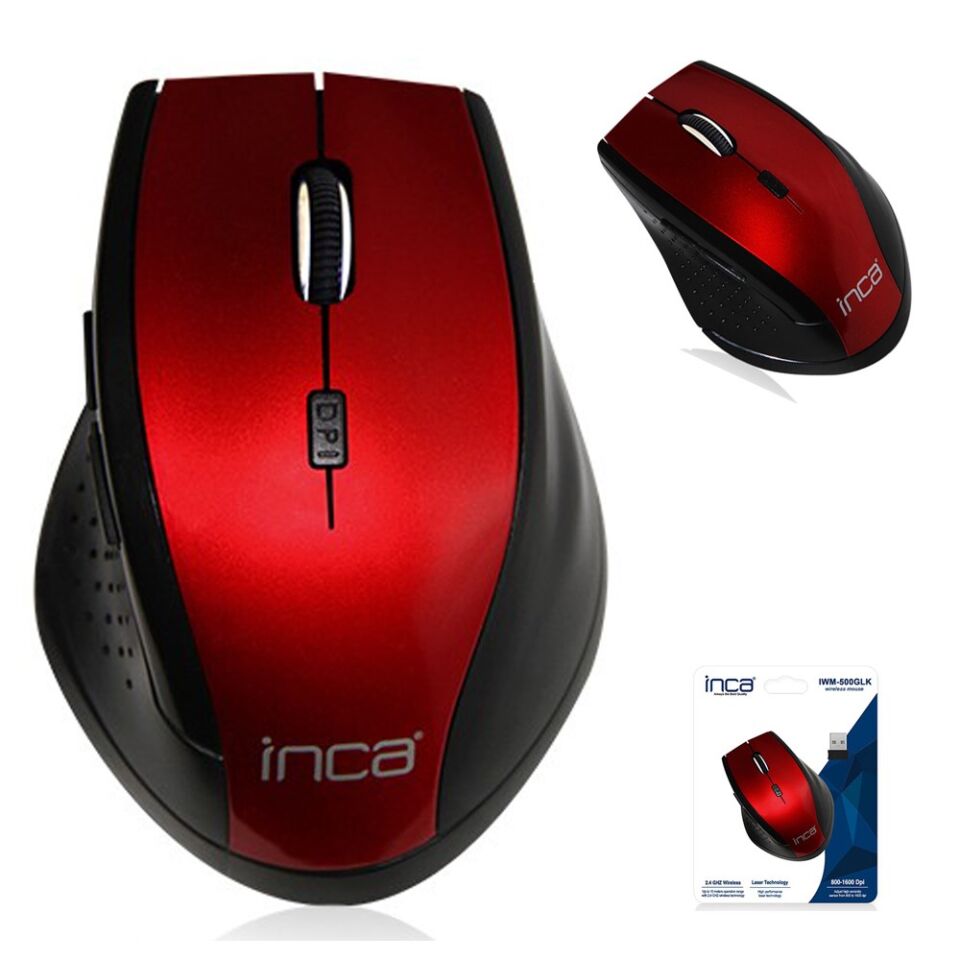Inca IWM-500GLK 2.4GHz 1600Dpi Wireless Kırmızı Mouse