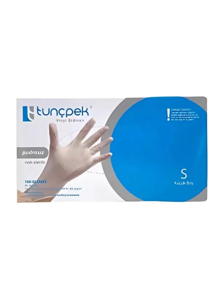 Tunçpek Pudrasız S Çok Amaçlı Vinyl Eldiven Small(Küçük) Beden 100'lü