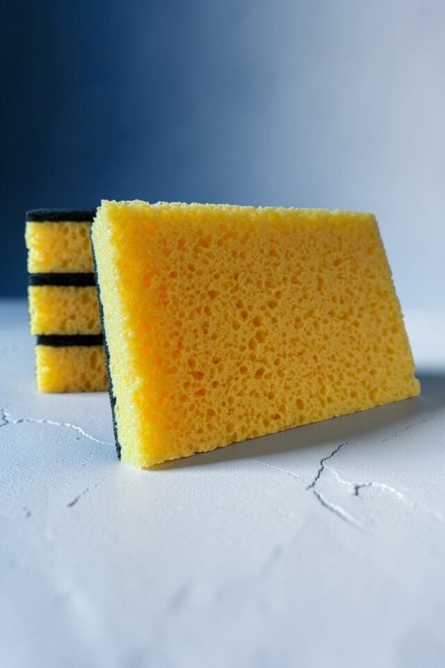 Technow Lüx İtalyan Keçeli  Endüstriyel Catering/Restaurant Büyük Boy Mercan Bulaşık Süngeri 4 Adet