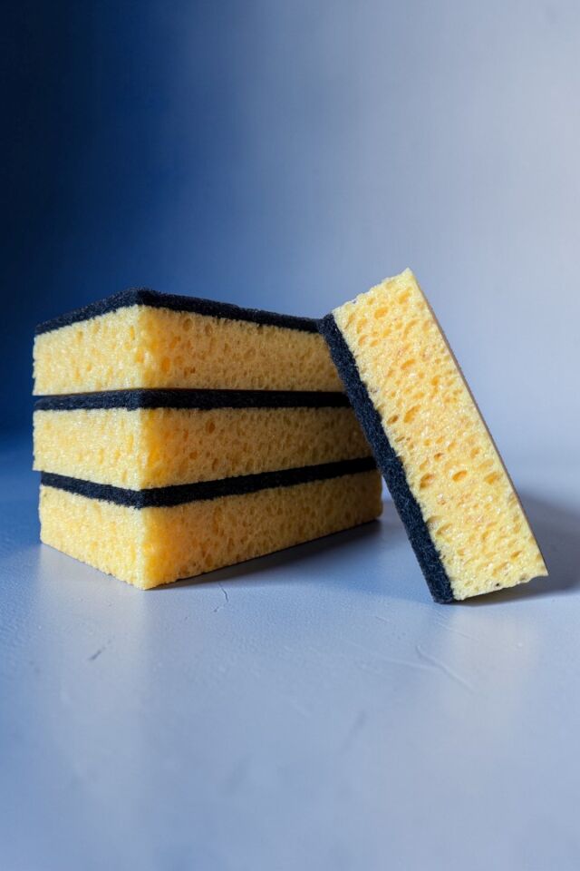 Technow Lüx İtalyan Keçeli  Endüstriyel Catering/Restaurant Büyük Boy Mercan Bulaşık Süngeri 4 Adet