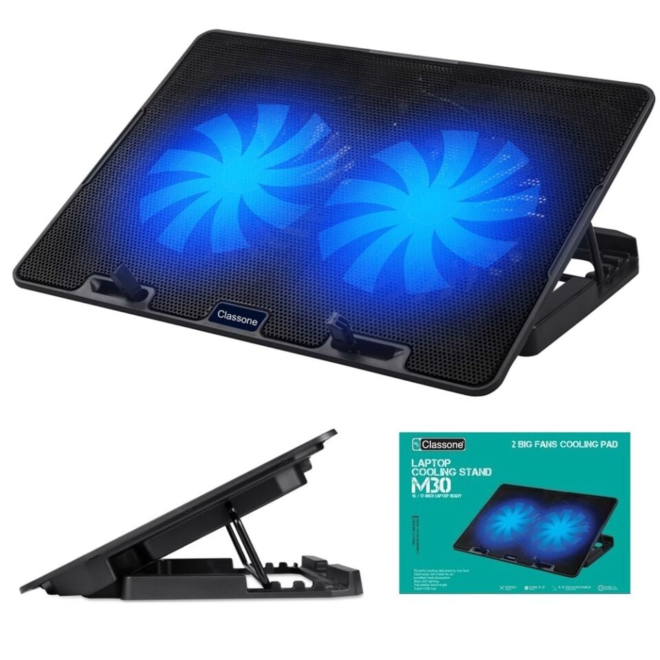 Classone M30 Mavi Led 15.6' Oyuncu Notebook Soğutucu + Kablosuz Mouse