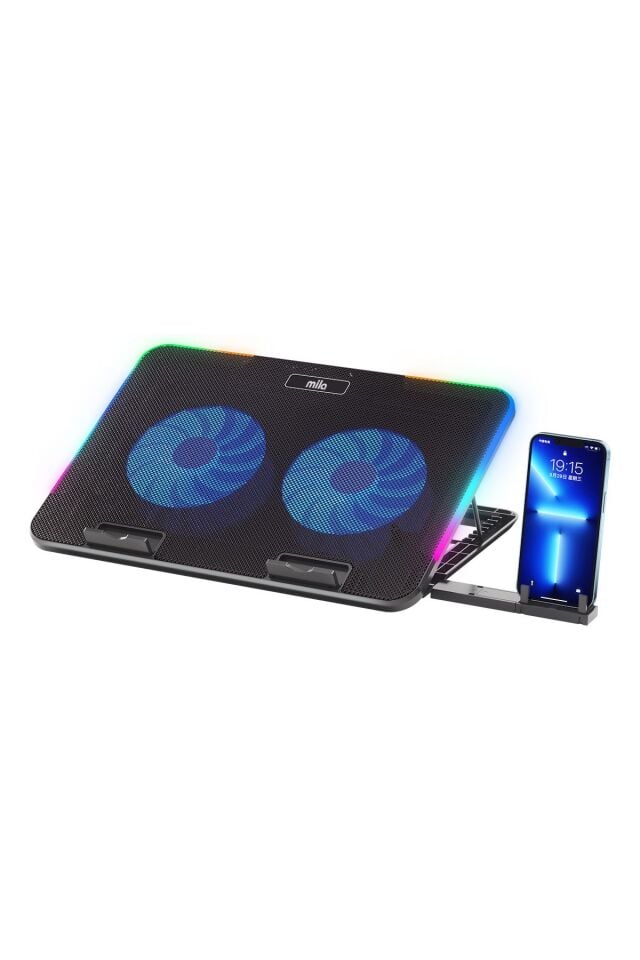 Classone Mila Serisi M2 R-TYPE RGB Işıklı, 2 Büyük Fan, Telefon Standı,2 USB Notebook Soğutucu Stand