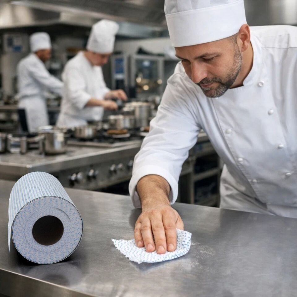 Technow 33 Yaprak Kopar Kullan Rulo Hassas Temizlik Bezi Mavi 25x30cm 1 Rulo Adet