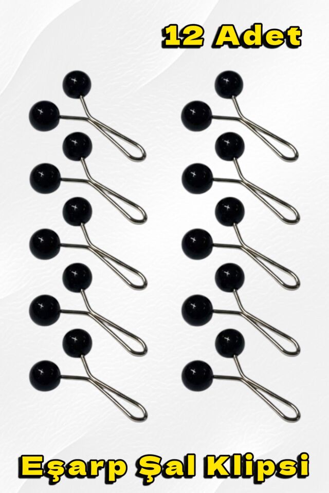 Technow TCH-MD2 Başörtüsü Kıskacı,Tesettür Eşarp Şal İğnesi Klipsi 12 Adet