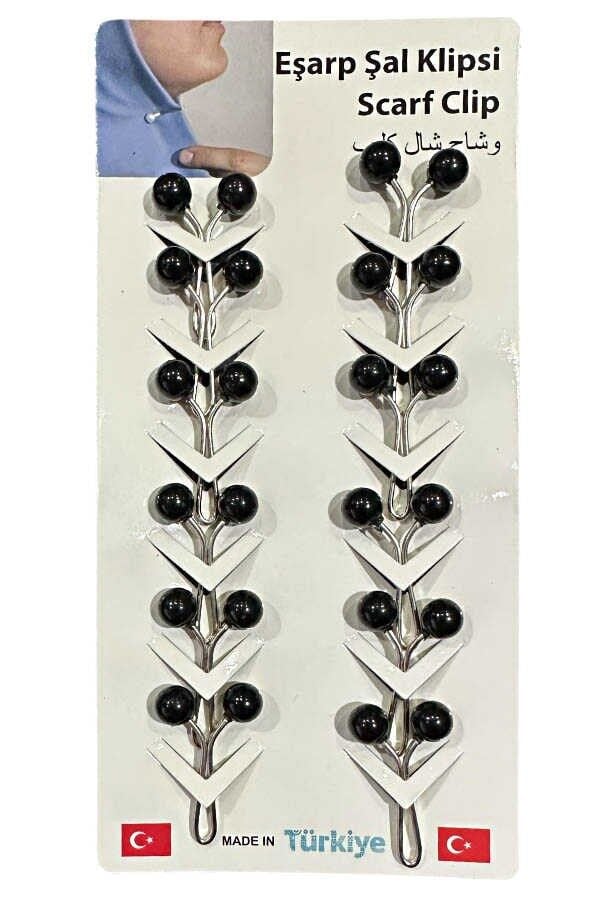 Technow TCH-MD2 Başörtüsü Kıskacı,Tesettür Eşarp Şal İğnesi Klipsi 12 Adet