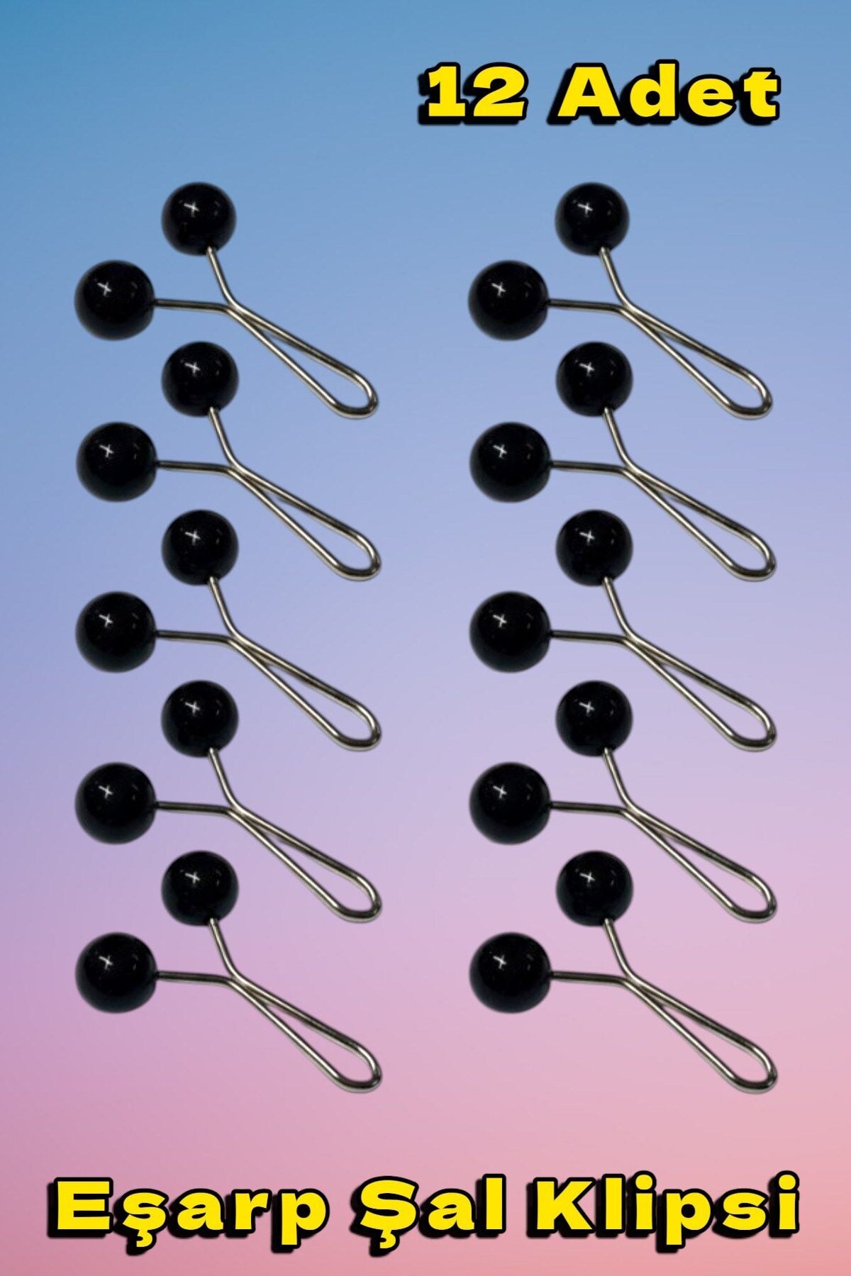 Technow TCH-MD2 Başörtüsü Kıskacı,Tesettür Eşarp Şal İğnesi Klipsi 12 Adet