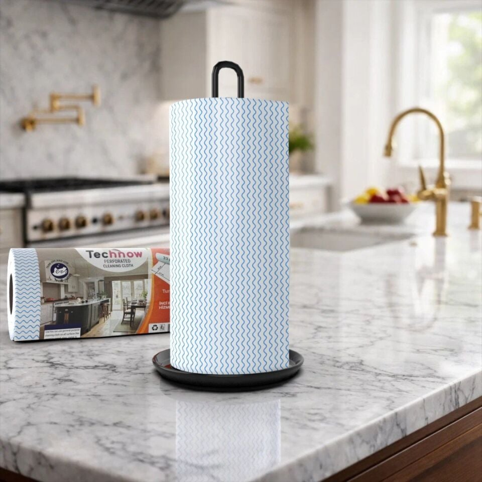 Technow 33 Yaprak Kopar Kullan Rulo Hassas Temizlik Bezi Mavi 25x30cm 2 Rulo Adet