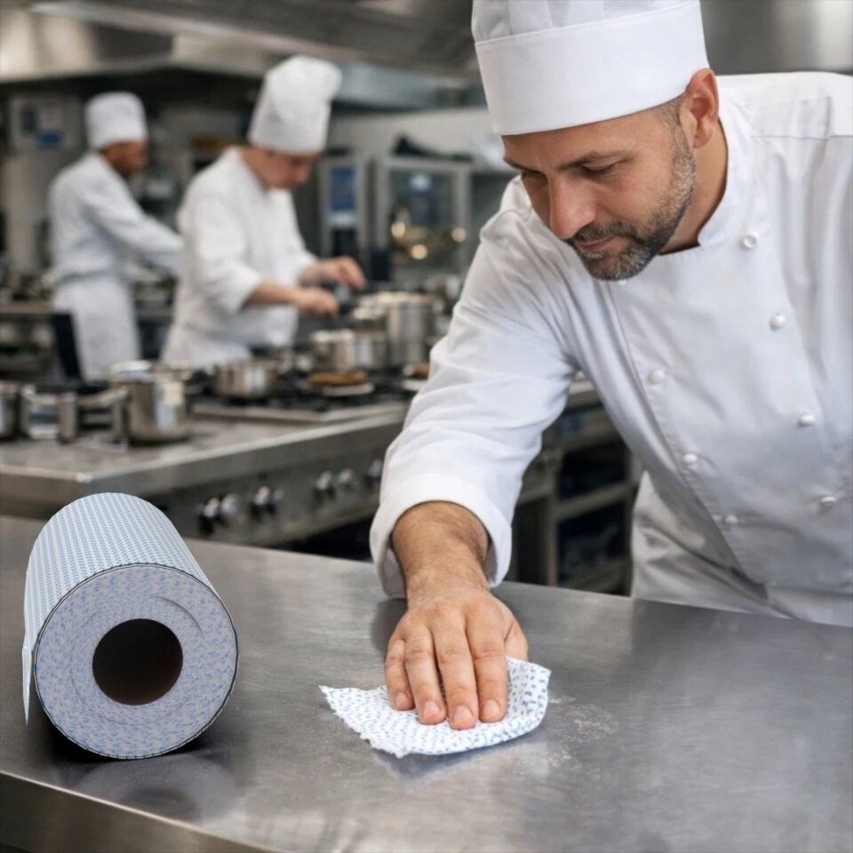 Technow 33 Yaprak Kopar Kullan Rulo Hassas Temizlik Bezi Mavi 25x30cm 2 Rulo Adet