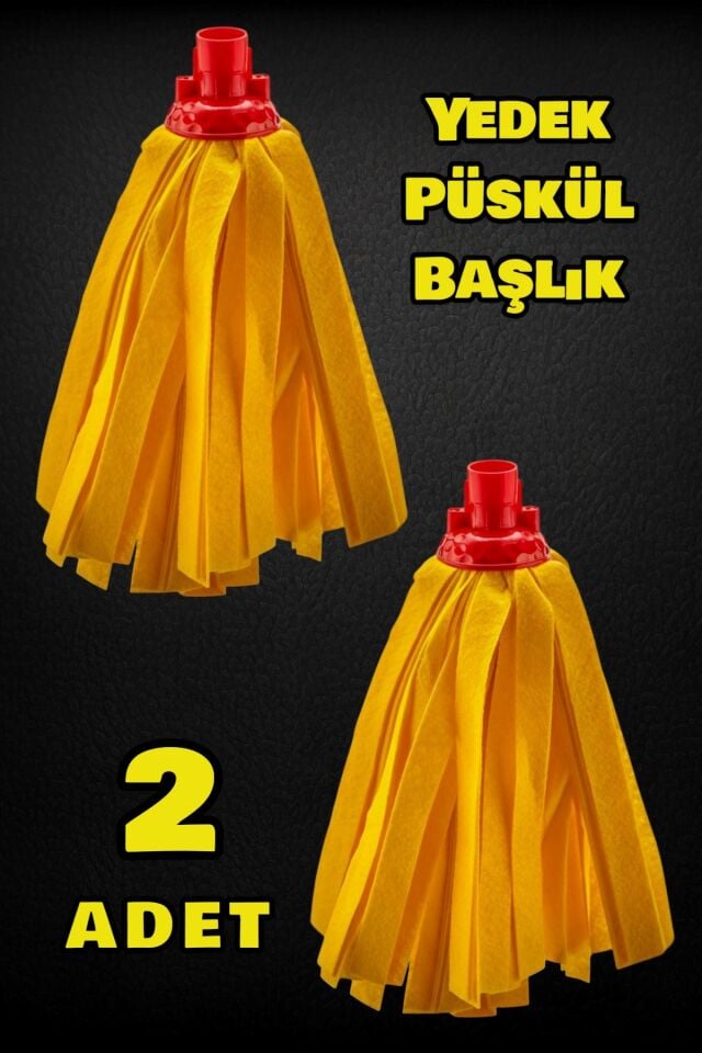 Technow Klasik Sarı Ultra Kalın  Mop Paspas Püskül Yedek Başlık 2 Adet