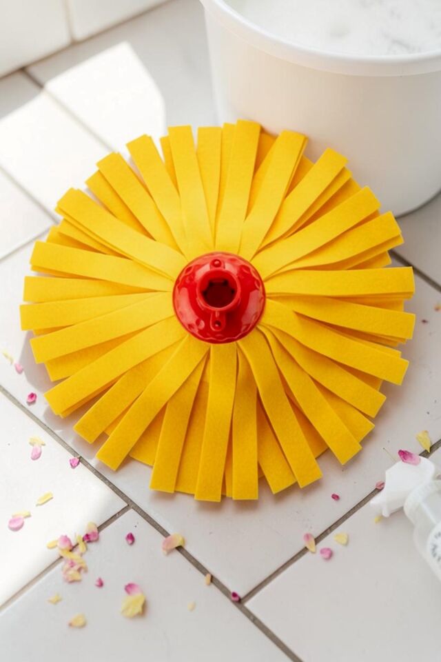 Technow Klasik Sarı Ultra Kalın  Mop Paspas Püskül Yedek Başlık 4 Adet