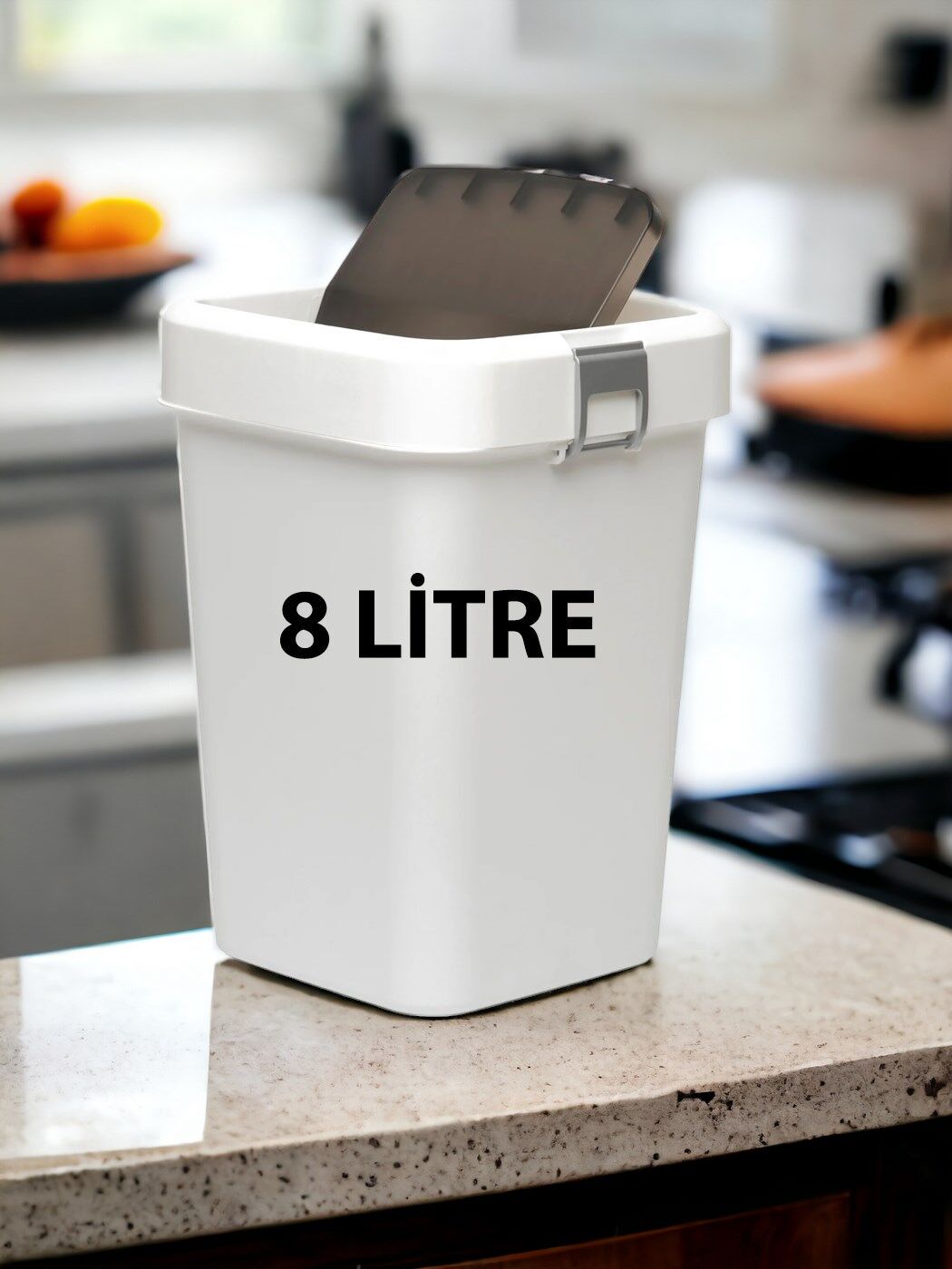 Motek COB-410 Comfort Dustbin 8 Litre Çöp Kutusu Kovası Beyaz