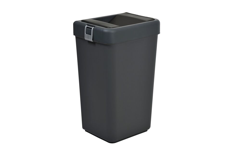 Motek Comfort 40 Litre Kilitli Hassas Kapaklı Yeni Nesil Çöp Kutusu Kovası Antrasit