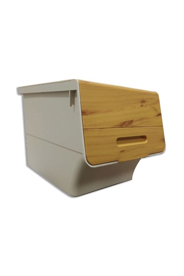 Technow Motek TCH-MT04B 33 Litre Jumbo Boy Bambu Desen Tekerlekli Tekli Organizer + Temizlik Seti