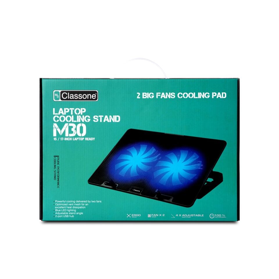 Classone PR-EK102 15,6' Su Geçirmez Kumaş Notebook Sırt Çantası+M30 Notebook Soğutucu