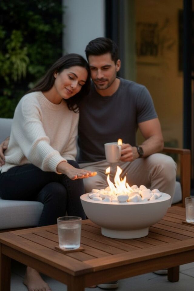 Technow Home Taş Döküm Masaüstü Şömine Dumansız 200ML Yakıt Ateş Çukuru