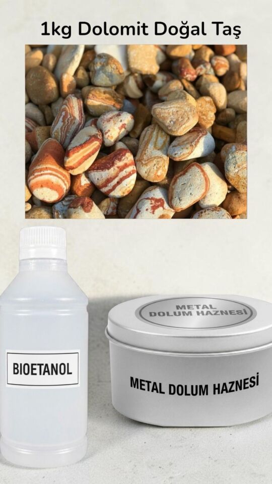 Technow Vintage Eskitme Desenli Dumansız Masa Şöminesi Ateş Çukuru (200ml Bioetanol+Hazne)