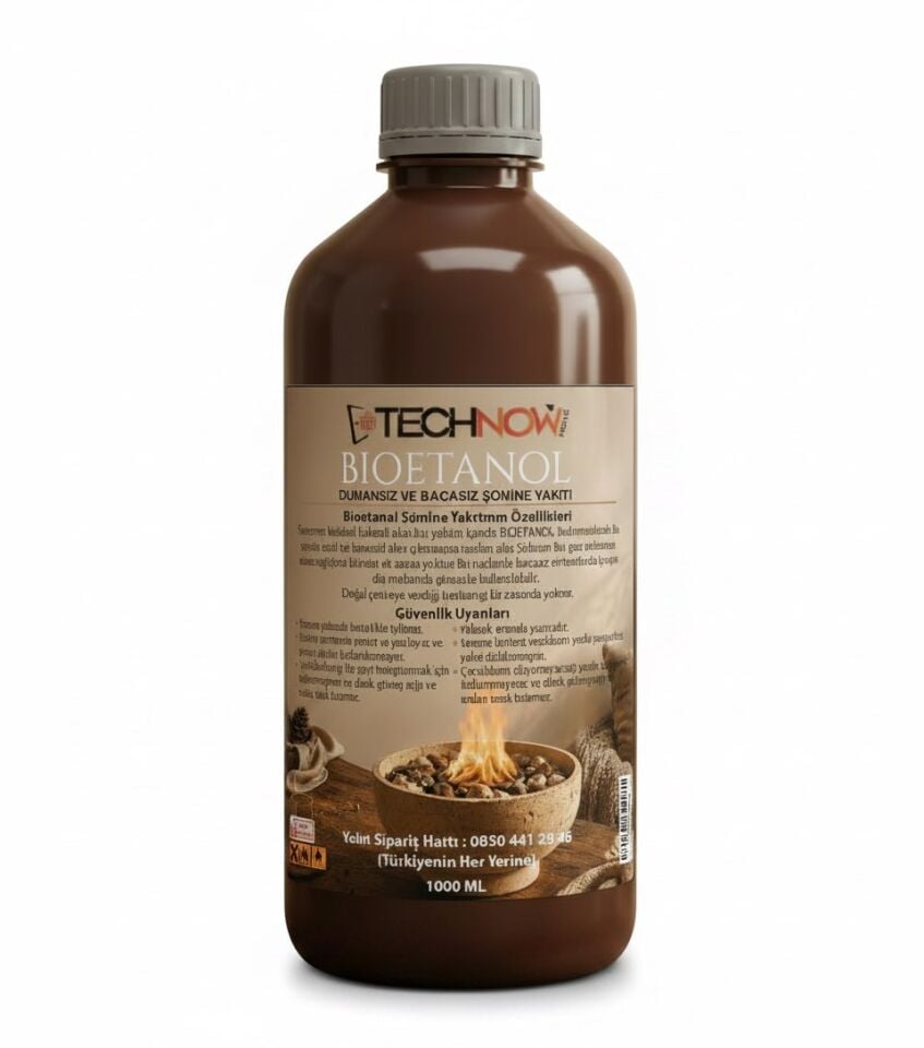 Technow 1000ml Kokusuz ve Dumansız Bioetanol Şömine Yakıtı 1 Litre
