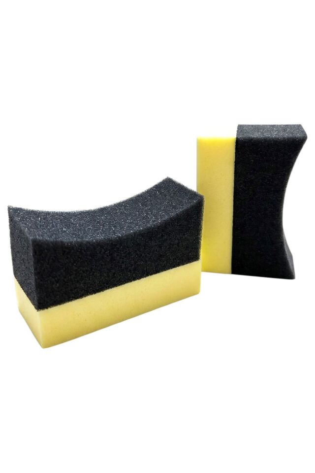 Technow Oto Lastik Parlatıcı Sünger 2'li Paket Eğimli Araç Lastik Parlatma Torpido Uygulama Süngeri