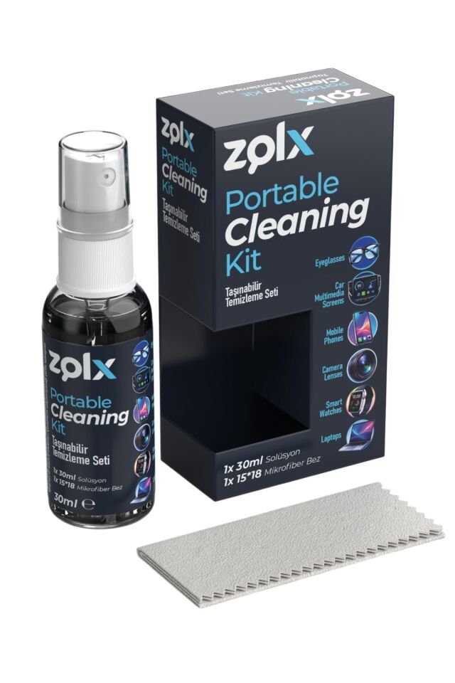 Zolx 30ml Taşınabilir Ekran Temizleme Gözlük Telefon Tablet Küçük Ekran Temizliği Bez Hediyeli