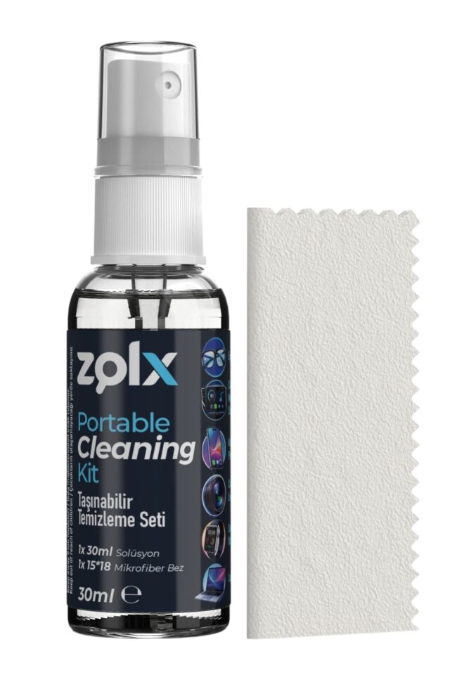 Zolx 30ml Taşınabilir Temizleme Kiti İkili Set Gözlük Telefon Tablet Akıllı Saat Ekran Temizliği