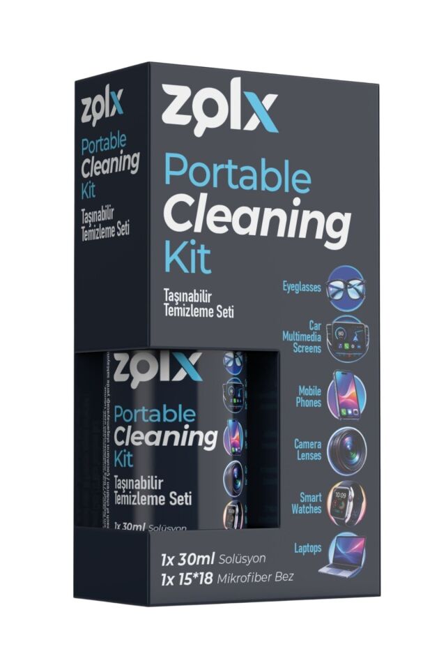 Zolx 30ml Taşınabilir Temizleme Kiti İkili Set Gözlük Telefon Tablet Akıllı Saat Ekran Temizliği